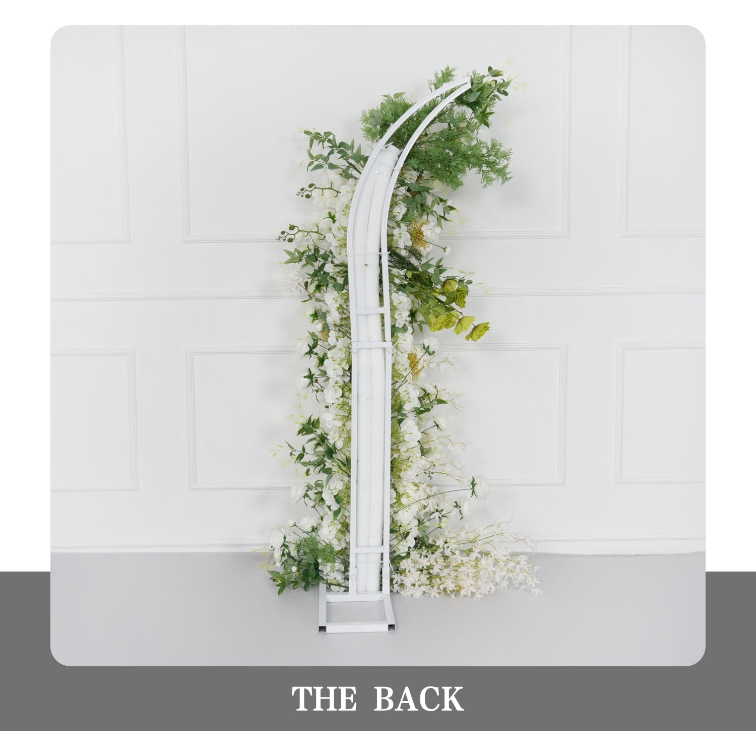 Uflower White Rose Green Leaf Floral Horn Arch Wedding Party Backdrop Decor